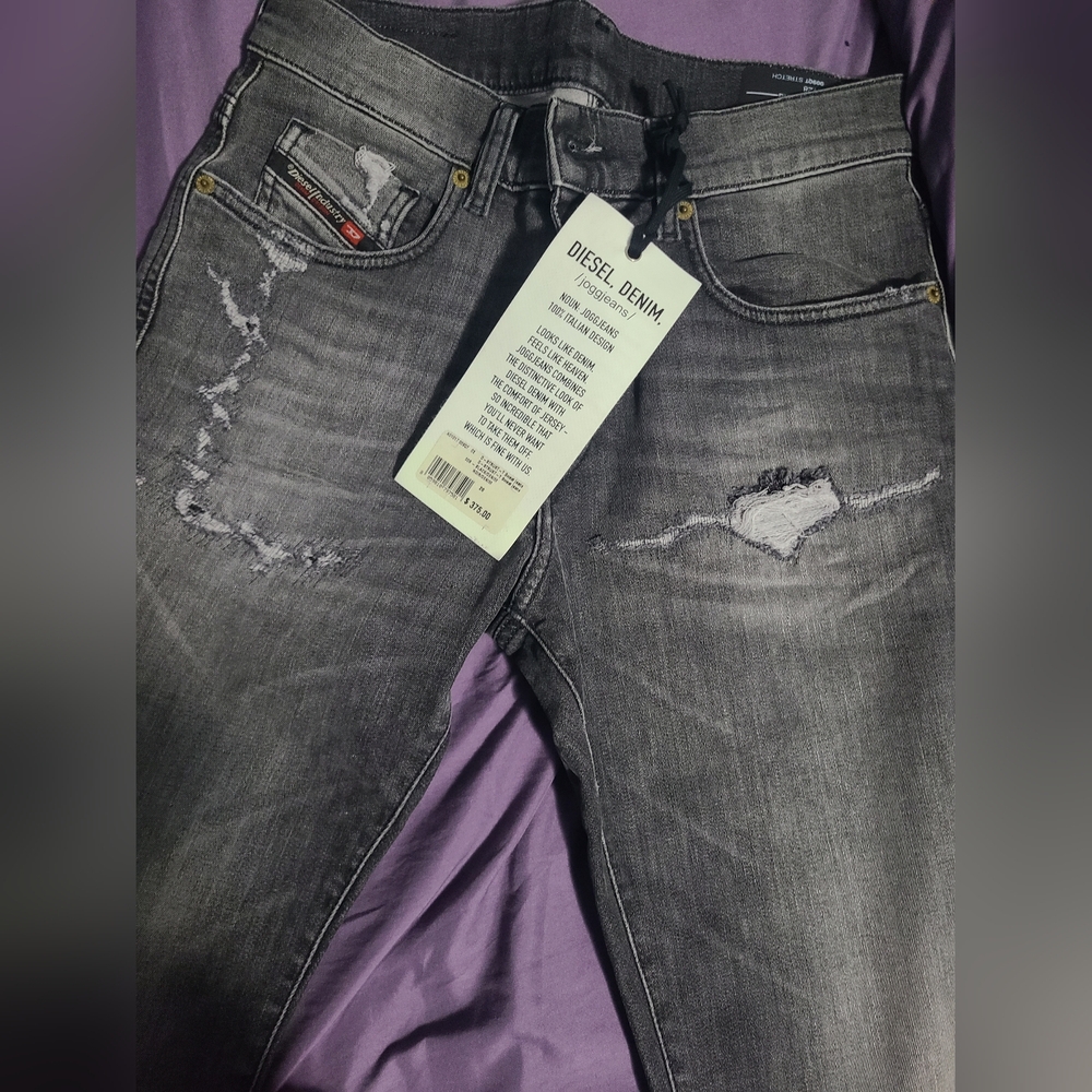 Diesel Charcoal Distressed Denim